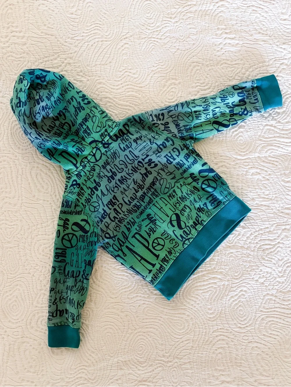 Baby Gap Teal Graffiti Hoodie